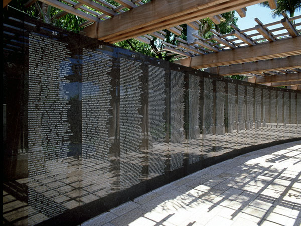 <strong>The Memorial Wall</strong> The Memorial Wall is a reminder of the human souls whose lives were extinguished in the Holocaust. In addition to the many thousands of names already etched into the wall, more names are being accommodated as they are su